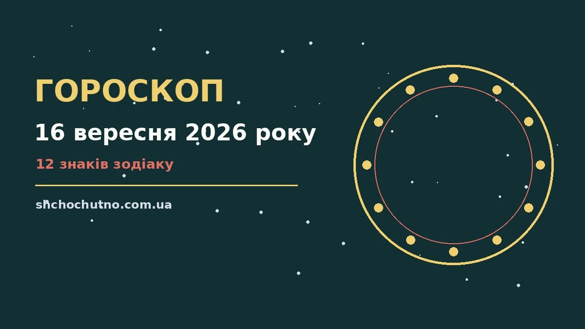 Гороскоп на 16 вересня 2026 року: настрій і шанси дня для планів і важливих справ