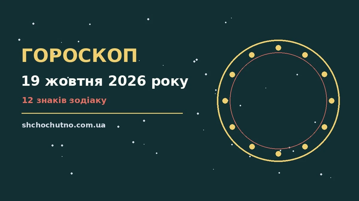 Астрологічний гороскоп на 19 жовтня 2026 року з символами знаків Зодіаку на тлі ранкового неба