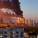Українські військові сили біля техніки після ударів по російських нафтопереробних заводах